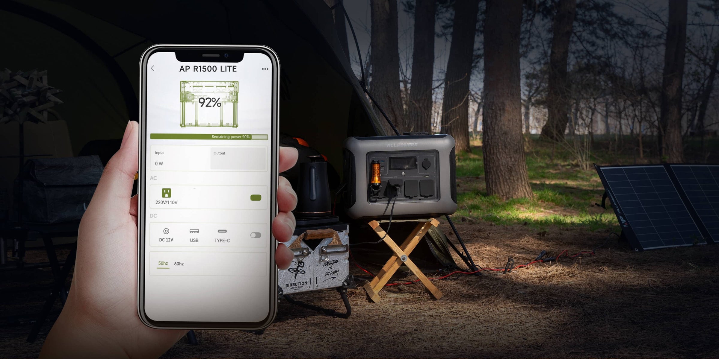 Control de ALLPOWERS R1500 Lite desde la app mediante Wi-Fi y Bluetooth
